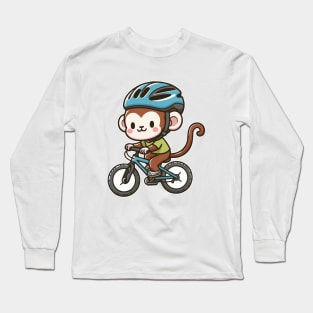 Cute monkey Biking Long Sleeve T-Shirt